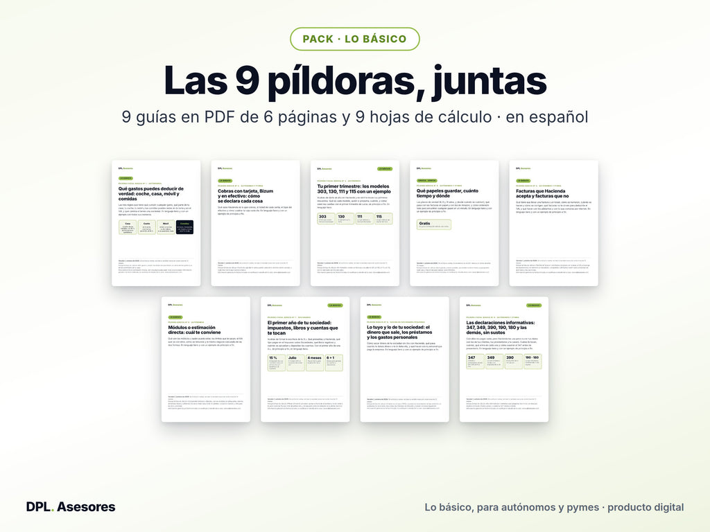 Pack de las 9 píldoras básicas para autónomos y pymes