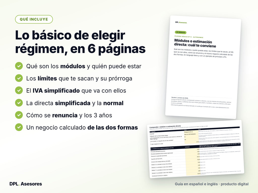 Píldora básica: Módulos o estimación directa