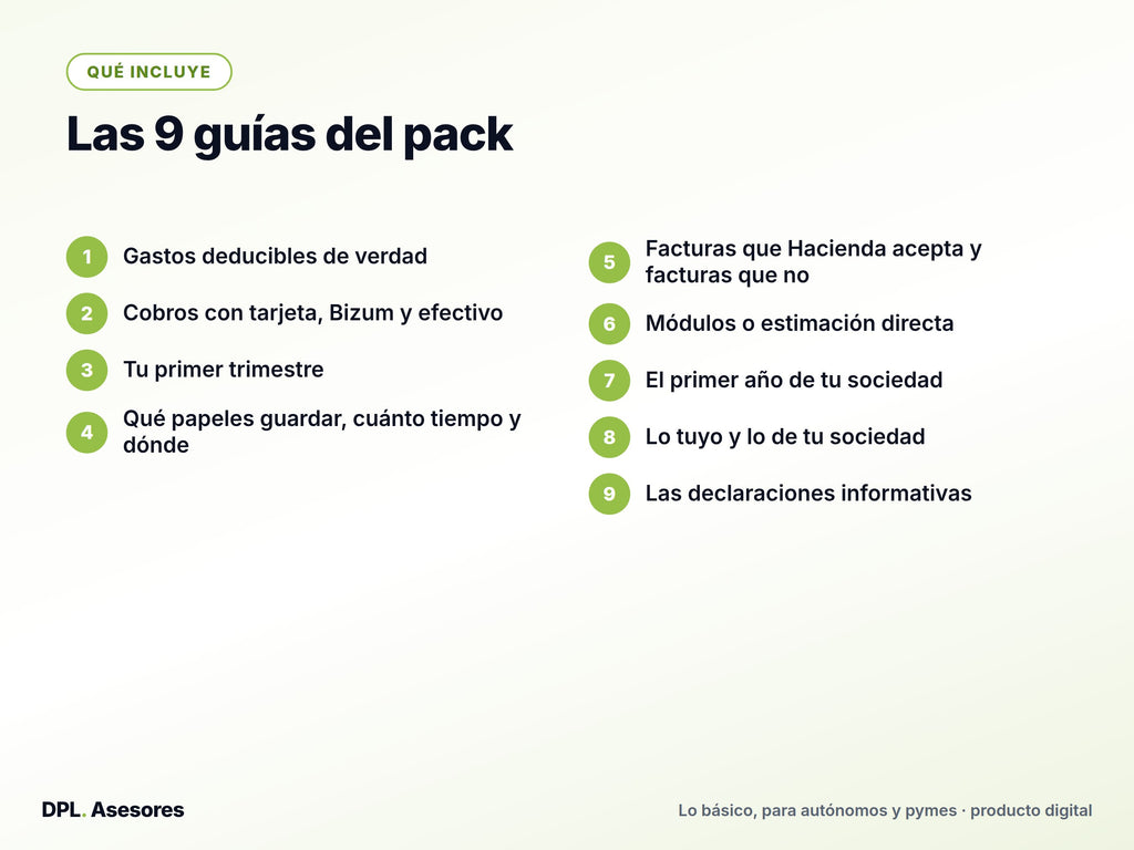 Pack de las 9 píldoras básicas para autónomos y pymes