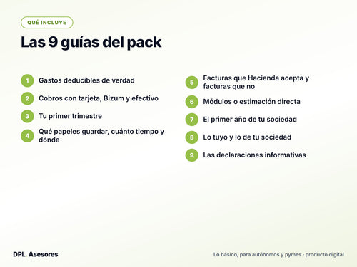 Pack de las 9 píldoras básicas para autónomos y pymes