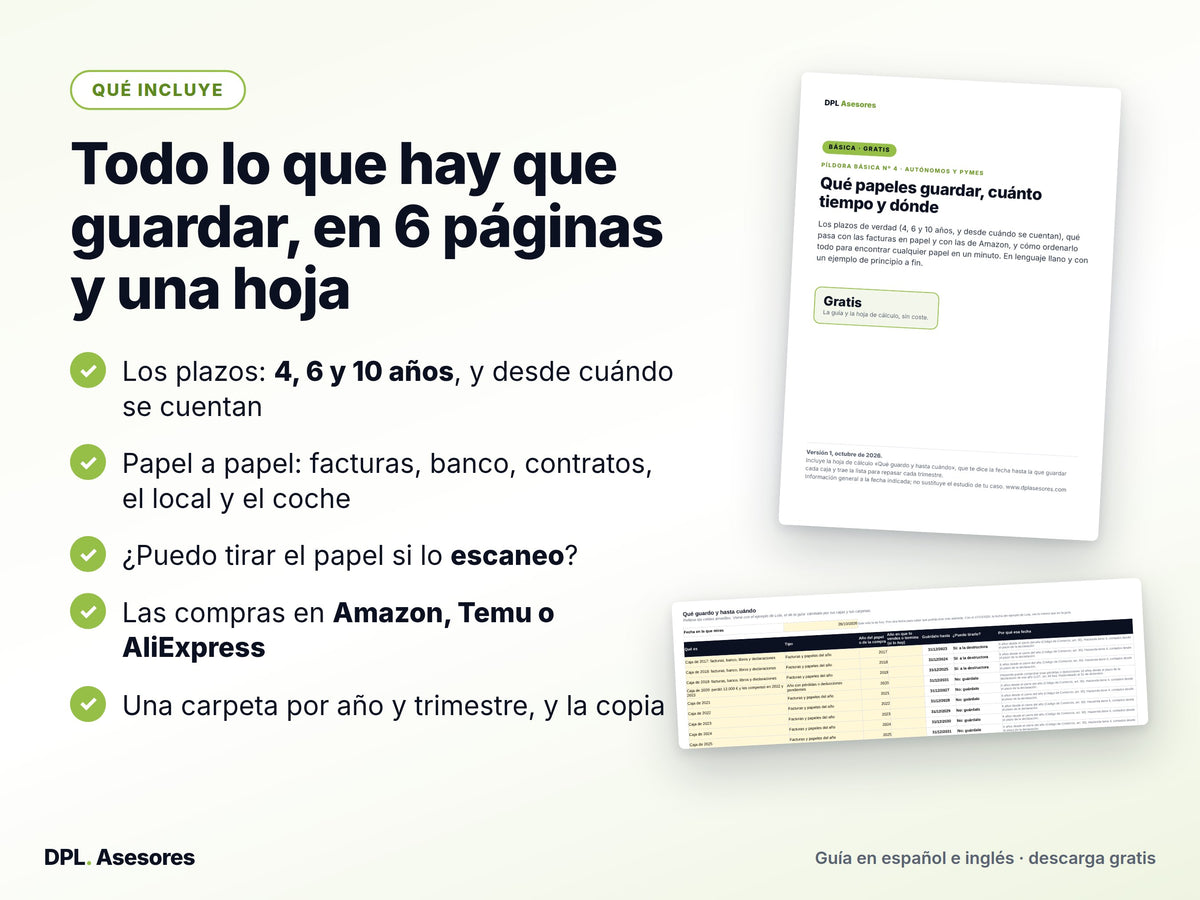 Píldora básica: Qué papeles guardar, cuánto tiempo y dónde