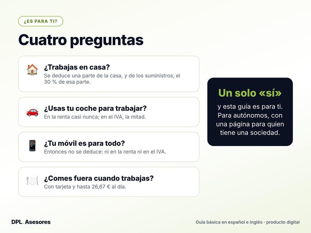 Píldora básica: Gastos deducibles de verdad